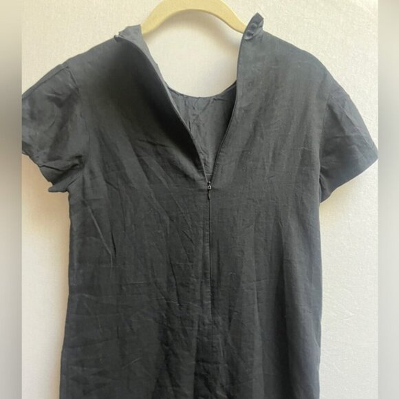 Robert Rodriguez cotton silk short sleeve ruffle black mini dress Sz 0 - Picture 3 of 7